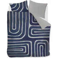 Vt wonen Dekbedovertrek vtwonen Tribe Indigo Katoen-240 x 200 / 220 cm | Lits-Jumeaux