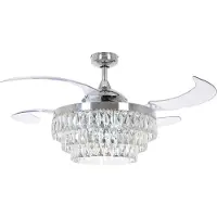Beacon Lighting Plafondventilator met licht Fanaway Veil chroom stil, chroom / zilver, Woon-/ Eetkamer, Kunststof