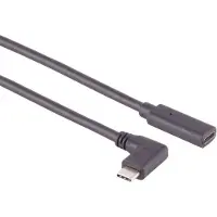 S-Impuls USB-C verlengkabel | haaks (links/rechts) | USB3.2 20 Gbps | PD 60W | 4K 60Hz | zwart | 1,5 meter