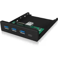 Icy Box IB-HUB1418-i3 voorpaneel met USB 3.0 Type-A en Type-C hub