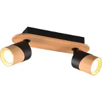 TRIO ARUNI - Spot - Houtkleurig met zwart - excl. 2x GU10 4,5W