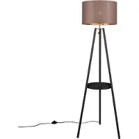 TRIO REALITY COLETTE - Vloerlamp - Zwart mat - excl. 1x E27 4W - Voetschakelaar