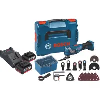 Bosch GOP 18V-34 Profi-snoerloze Multi-Cutter 18 V Starlock Plus + 2x accu 5.0 Ah + lader + 17 accessoires + L-Boxx