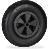 Relaxdays kruiwagenwiel - 3.50-6 - rubberen band - kunststof velg - antilek - 100 kg - zwart