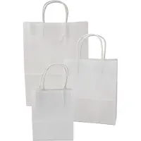 Folia Paper Tas met handvat Folia kraftpapier 110gr 12x15x5.5cm 20 stuks wit