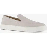 Van Beers suede heren instappers lichtgrijs maat 46