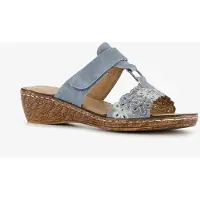 Natuform dames slippers met sleehak grijsblauw maat 42