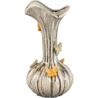 Ptmd Tamarae Cream Ceramic Flowy Vase W Butterfly L (Beige, 23x44x23cm)