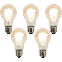 LUEDD Set van 5 E27 dimbaar in kelvin LED lamp A60 goldline 8W 806 lm 2000-2700K