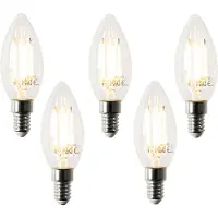 LUEDD Set van 5 slimme E14 LED lampen B35 4.5W 470 lm 2700K