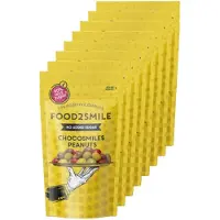 Food2Smile Chocosmiles Peanuts 8x85 gram | Chocolade 90% minder suiker & glutenvrij | Snoepgoed en chocolade | Traktatie