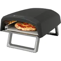 Kitchenbrothers Pizza Oven - Gas - Tafelmodel - Inklapbaar - Pizzasteen - Dubbele Brander - Pizzaoven voor Buiten - Zwart/Grijs - Vaderdag Cadeau