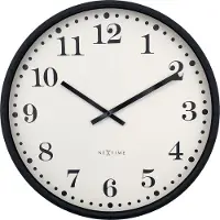 Nextime Dickens Large – Wandklok – 50 cm – Plastic – Zwart/Wit – Stil