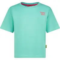 Vingino T-shirt turquoise Blauw Meisjes Katoen Ronde hals Backprint - maat 128