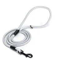 Nobleza Hondenriem - 120 cm - Ø 1 cm - Nylon - Lichtgrijs - Voor Kleine en Middelgrote Honden