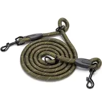 Nobleza Hondenriem 2 meter lang - 2 Musketonhaken - Joggingriem - Rond - Reflecterend - Groen