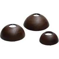 Vase the World Waxinelichthouder Aspen | Set van 3 | walnut hout | Ø9 x H4 cm - Ø12 x H5 cm - Ø15 x H6 cm
