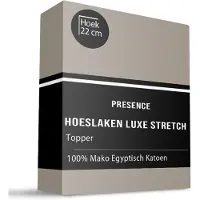 Presence Topper Hoeslaken - Mako Jersey Katoen - Taupe 100/120 x