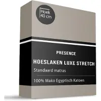 Presence Hoeslaken - Mako Jersey Katoen - Taupe 100/120 x 200/210/220