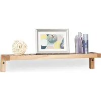 Relaxdays Wandplank walnotenhout - boekenplank - wandschap - wandboard - zwevende plank