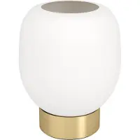 Eglo Gouden tafellamp Manzanares met wit glas