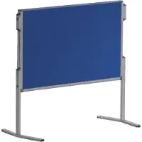 Franken Proline Trainingsbord MT880303 Dubbelzijdig Inklapbaar Vilt 120 x 150 cm Blauw Prikbord Vrijstaand