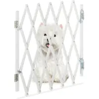 Relaxdays uitschuifbaar hondenhekje - 48,5 - 60 cm - harmonica - honden traphek - wit