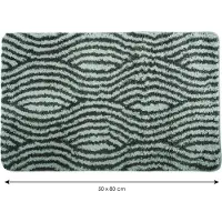 MSV Badkamerkleed/badmat - kleedje voor op de vloer - grijs/wit - 50 x 80 cm - Microvezel - Badmatjes
