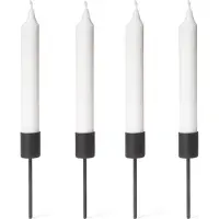 Novaliv 8x Zwarte kaarsenhouders, kaarsenprikkers 10 x 2,5 cm, kaarsenpluggen voor adventskransdecoratie, kaarsenpinnen, kandelaars, kerstversiering