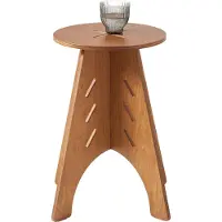 SoBuy Ronde Houten Bijzettafel Bruin 30,5 cm