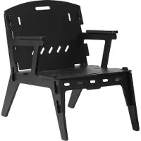 SoBuy Designstoel HFST02-SCH - Zwarte houten stoel met rugleuning