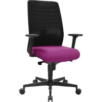 Schäfer Shop Bureaustoel SSI Lady Proline - 3D punt synchroonmechanisme - wellness zitting - 3D netrugleuning - met armleuningen - zwart/paars -