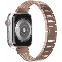 Strap-it Stalen 'armband' bandje - geschikt voor Apple Watch Series 1/2/3/4/5/6/7/8/9/10/11/SE/SE2/SE3 - Uniek staal/metalen bandje voor iWatch maat: 38 / 40 / 41 / 42mm - rosé goud