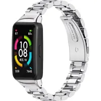 Strap-it Stalen Smartwatch bandje - Geschikt voor Huawei Band 6 stalen band - zilver - Horlogeband / Polsband / Armband