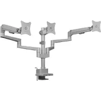 Icy Box Monitorständer für drei Monitore Tafelbeugel voor monitor Aantal monteerbare displays: 3 Display(s) 76,2 cm (30) Grijs, Zilver