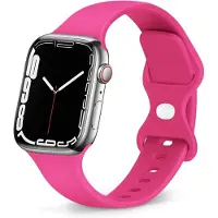 Strap-it Classic Siliconen band - Geschikt voor Apple Watch (Series 12/11/10), (SE 3/2/1), (Series 9/8/7/6/5/4) - 38/40/41/42mm - Knalroze - Bandje siliconen sport loop - iWatch sportbandje