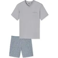 Schiesser Pyjama kort 'Essentials' lichtgrijs / zilver
