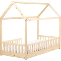 Beliani COSSAYE - Kinderbed - Lichtbruin - 90 x 200 cm - Grenenhout