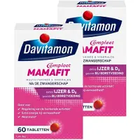 Davitamon Compleet Mamafit - multivitamine voor na de zwangerschap - helpt je om aan te sterken na de bevalling - met ijzer en vitamine D3 - 2 x 60 tabletten - BUNDEL 2 STUKS
