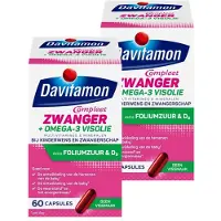 Davitamon Mama Compleet Zwanger Omega 3 Visolie met Foliumzuur - Multivitamine zwangerschap met vitamine D3 - 60 stuks - BUNDEL 2 STUKS