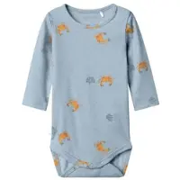 Name it BABY romper lichtblauw Jongens Katoen Ronde hals All over print - maat 62