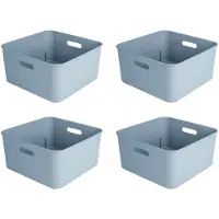 Sunware Sigma Home cube opbergbox 12.5L - Set van 4 - Blauw