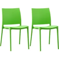 CLP Meton Set van 2 Tuinstoelen - Stapelbaar - Onderhoudsvriendelijk - Weerbestendig - groen