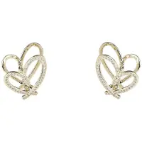 Go Dutch Label Oorhangers Crystal Heart Hoop Goud