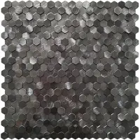 BES LED Zelfklevende Mozaïek Tegel - Afimera Mini Hexagon - Gunmetal - 306x306x4mm