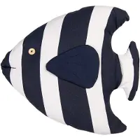 Clayre & Eef Sierkussen Vis 40x45x11 cm Wit Blauw Synthetisch