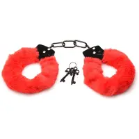 Master Series XR Brands - Cuffed In Fur Handboeien - Rood