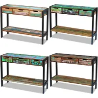 vidaXL Dressoir 3 lades massief gerecycled hout - Houten Tafel - Houten Tafels - Houten Bijzettafel - Houten Bijzettafels
