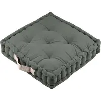 Stof Textile Vloerkussen DUO - olijfgroen - katoen - 45 x 45 x 10 cm - vierkant - Extra dik - extra zitplaatsen - spelen - gamen - relaxen