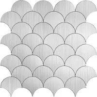 BES LED Zelfklevende Mozaïek Tegel - Afimera Schelpjes XL - Zilver - 266x266x4mm